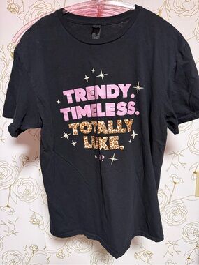 Bomb Party Trendy Timeless Graphic Tee - Black with Pink & Leopard Print